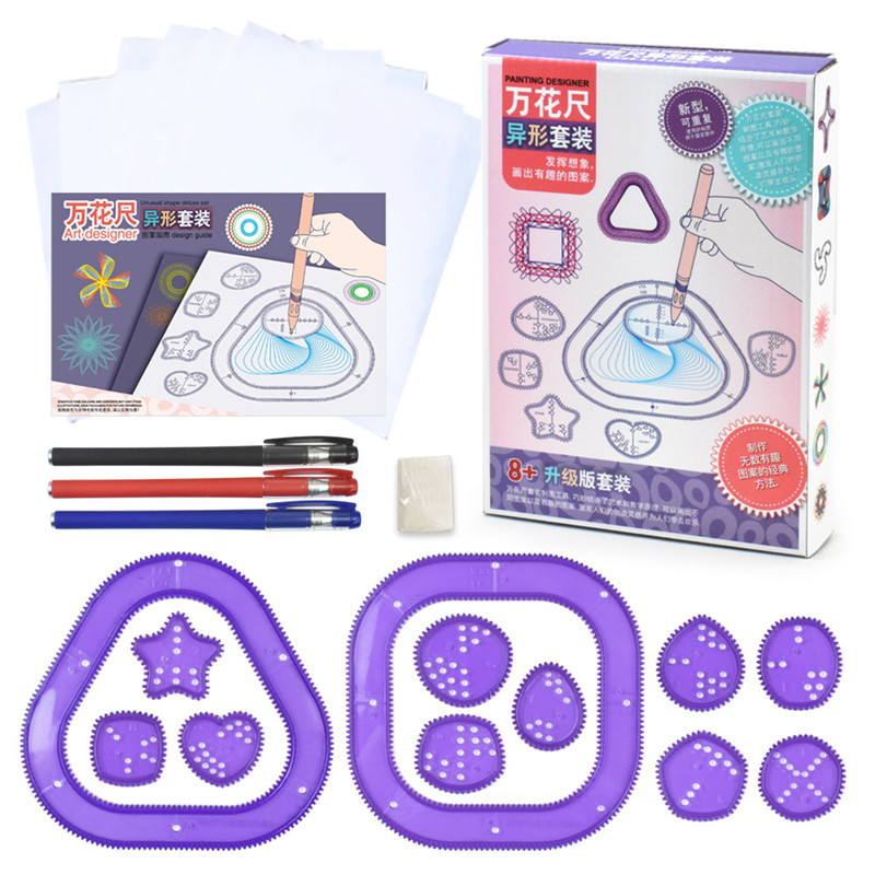 Kids Education Template - Set Mainan gambar spirograf lucu, perlengkapan