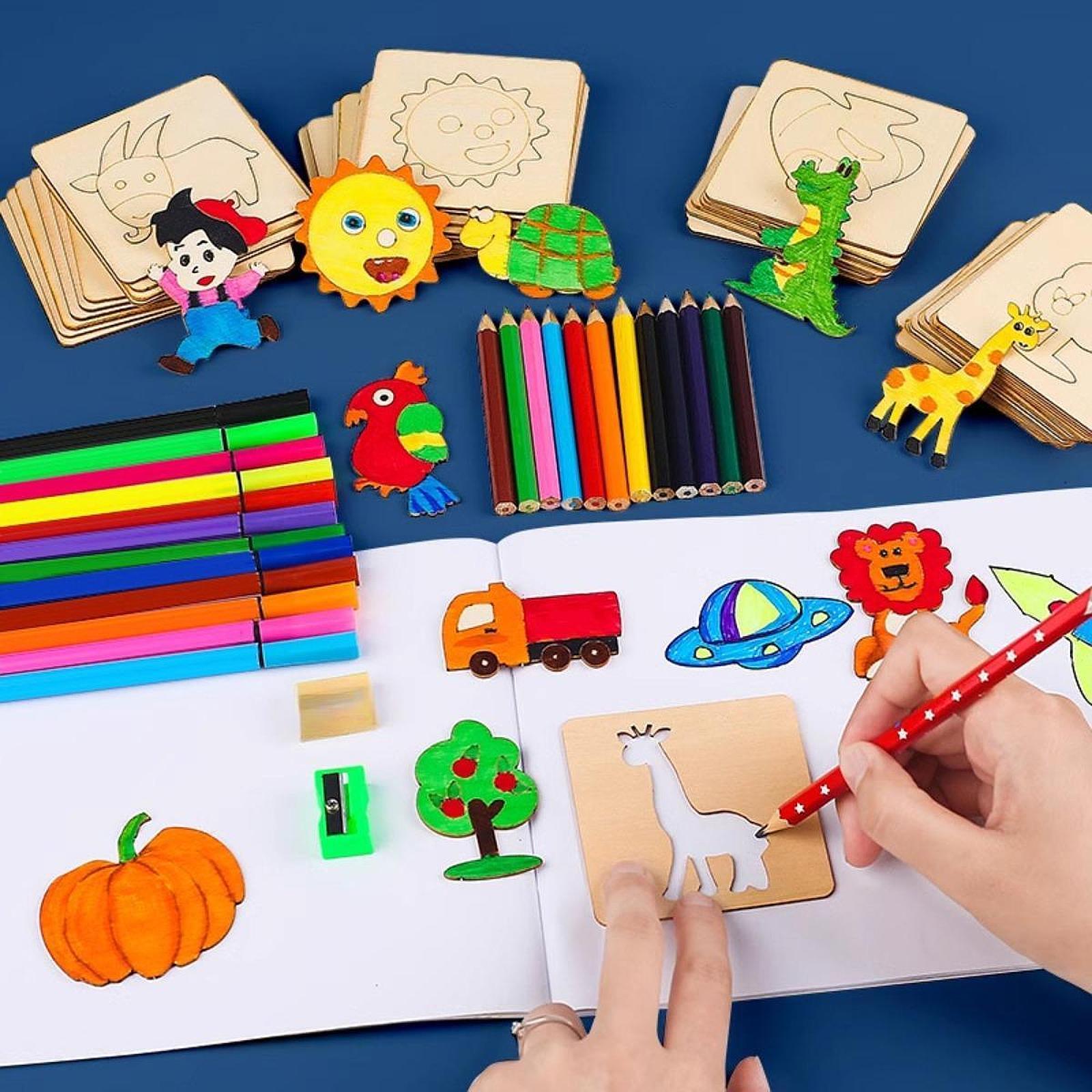 Stensil Gambar Anak-Anak, Temp - Kids Education Template ulasan dan harga