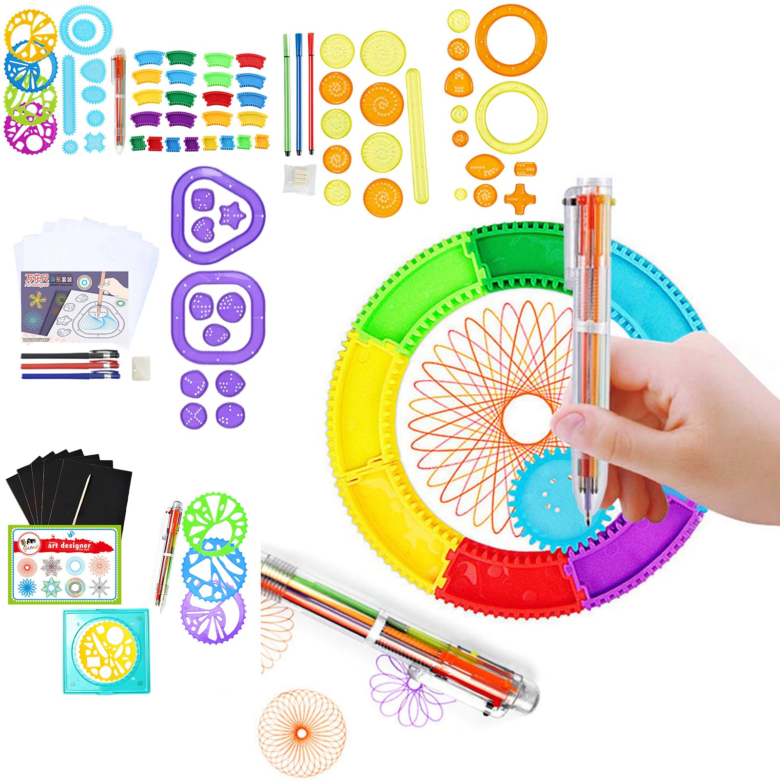 Set Stensil Gambar Spirograf G - Kids Education Template ulasan dan harga