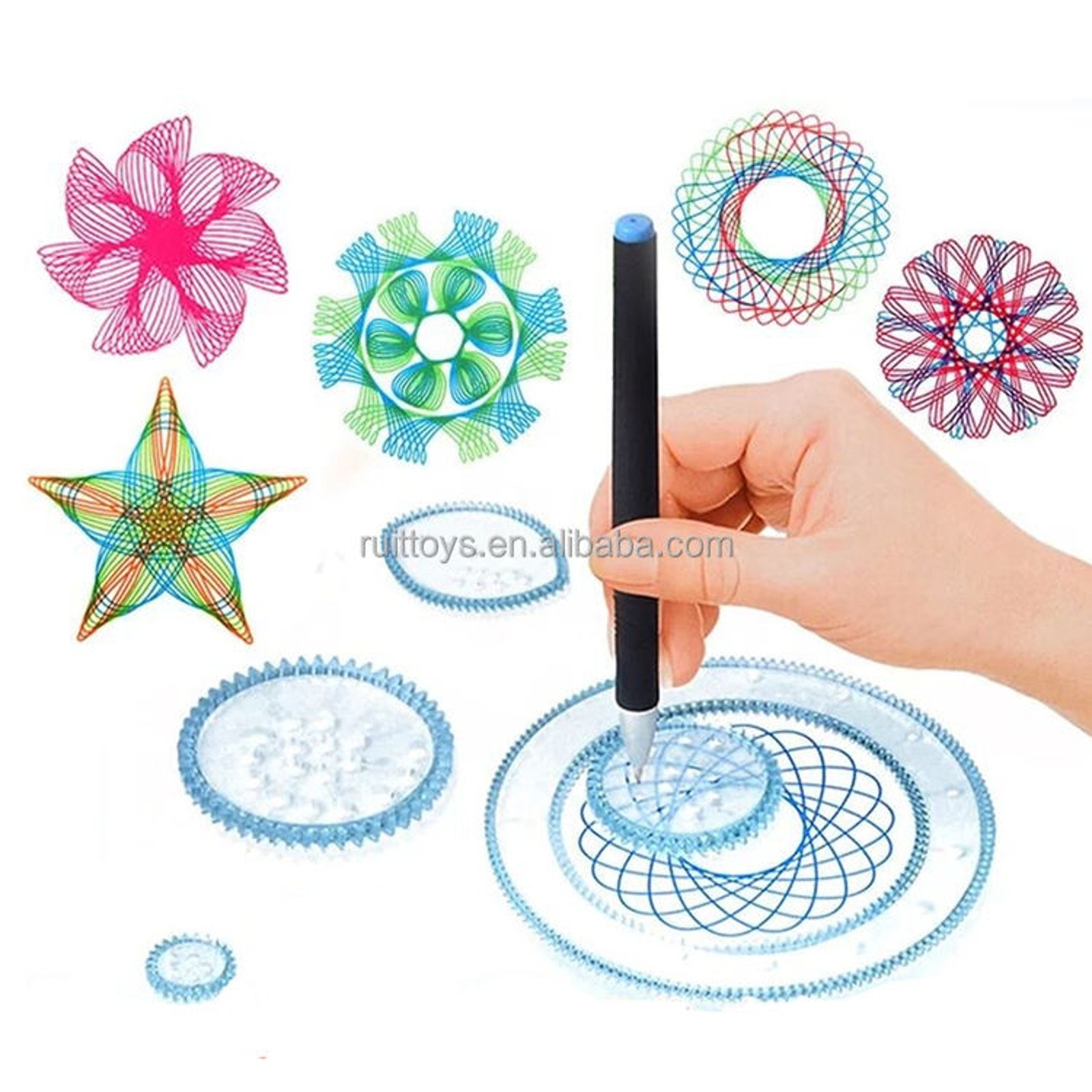Set Stensil Gambar Spirograf G - Kids Education Template ulasan dan harga