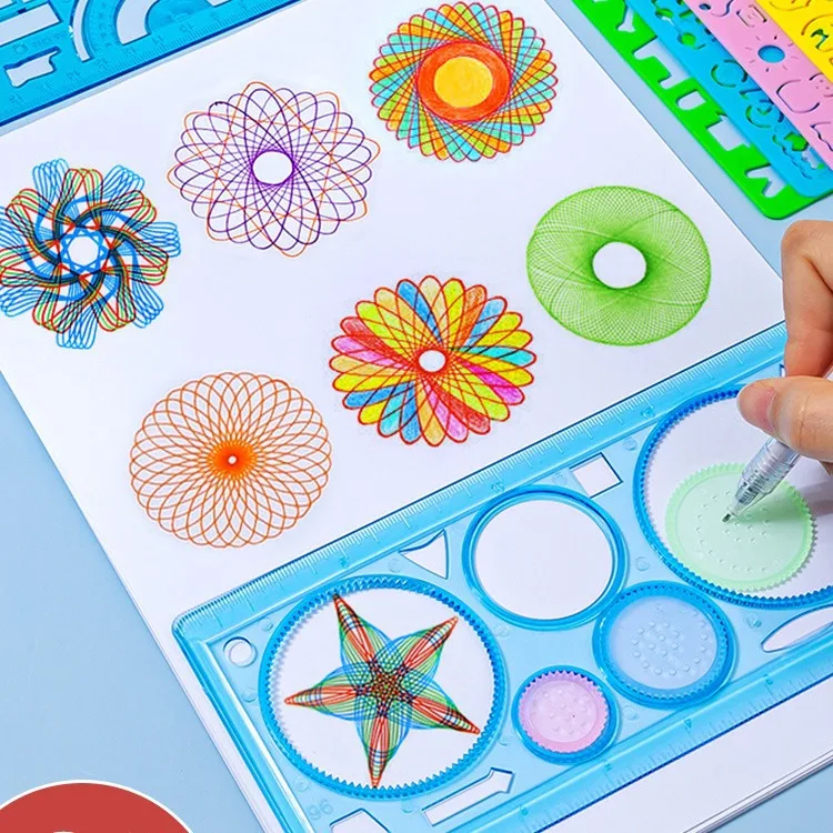 Set Stensil Gambar Spirograf G - Kids Education Template ulasan dan harga